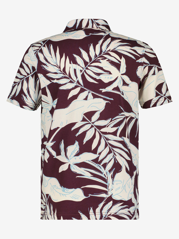 LERROS Krémovo-vínové pánské květované polo tričko LERROS