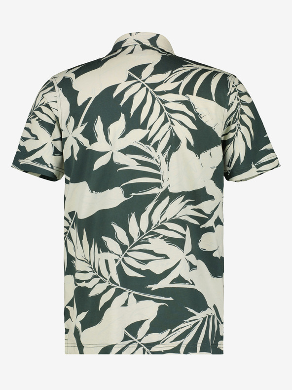 LERROS Krémovo-zelené pánské květované polo tričko LERROS