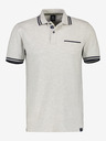 LERROS Světle šedé pánské žíhané polo tričko LERROS