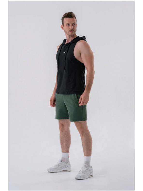 Nebbia Fitness tílko s kapucí 323 Black Nebbia