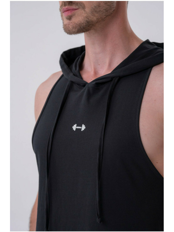 Nebbia Fitness tílko s kapucí 323 Black Nebbia