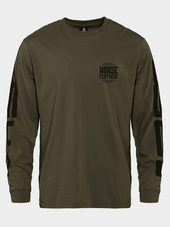 Horsefeathers Triko Tall Typo LS - burnt olive velikost L HORSEFEATHERS