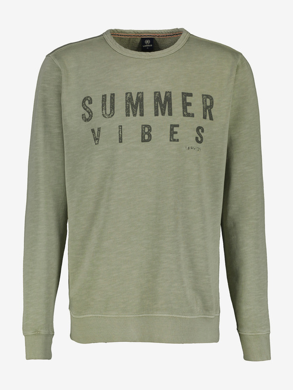 LERROS Zelené pánské tričko s dlouhým rukávem LERROS