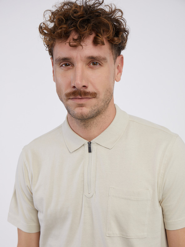 LERROS Béžové pánské polo tričko LERROS