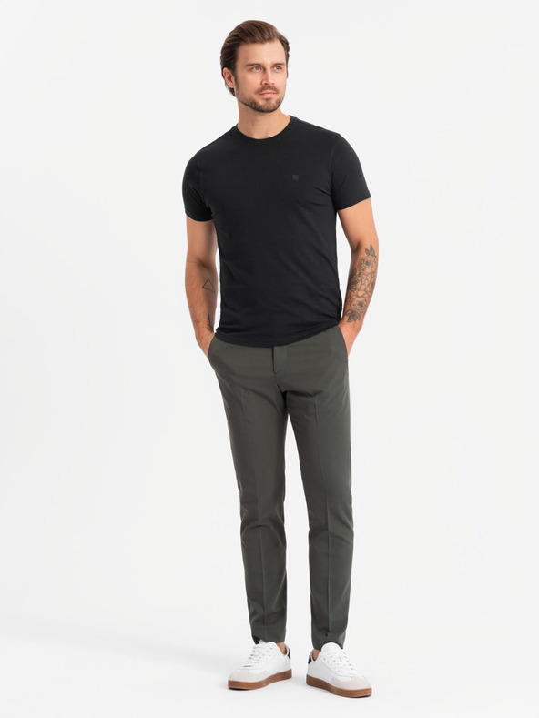 Ombre Clothing Pánské bavlněné tričko v barvách trikolory - bílá a tmavě modrá V3 OM-TSCT-0174 Ombre Clothing