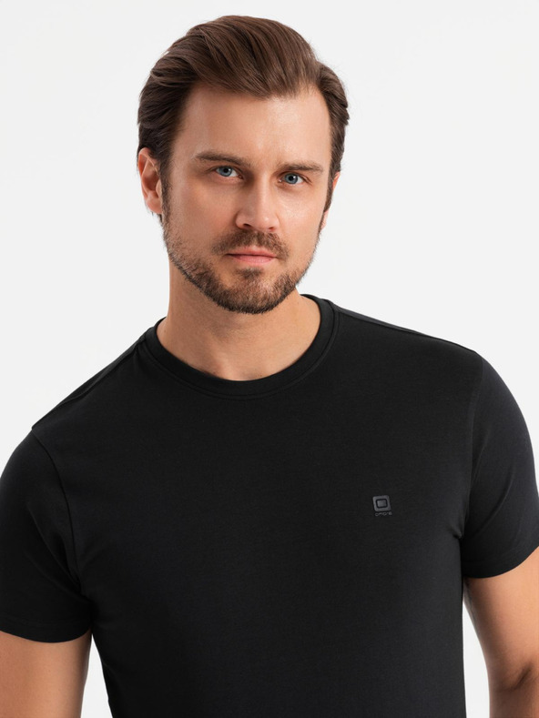 Ombre Clothing Sada dvou kusů pánských bavlněných triček BASIC s kulatým výstřihem Ombre Clothing