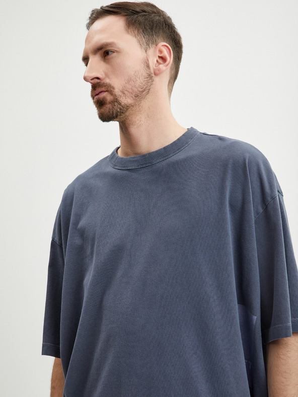 Tom Tailor Denim Tmavě modré pánské oversize tričko Tom Tailor Denim