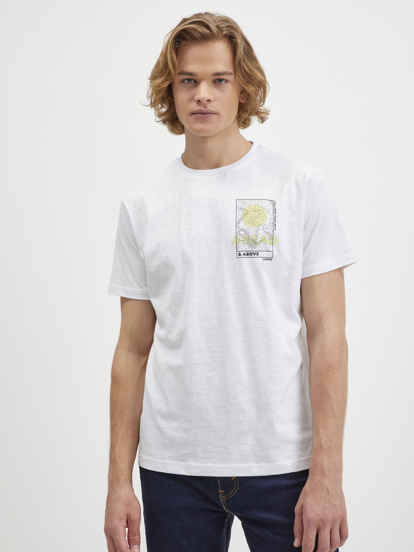 LERROS Bílé pánské tričko LERROS