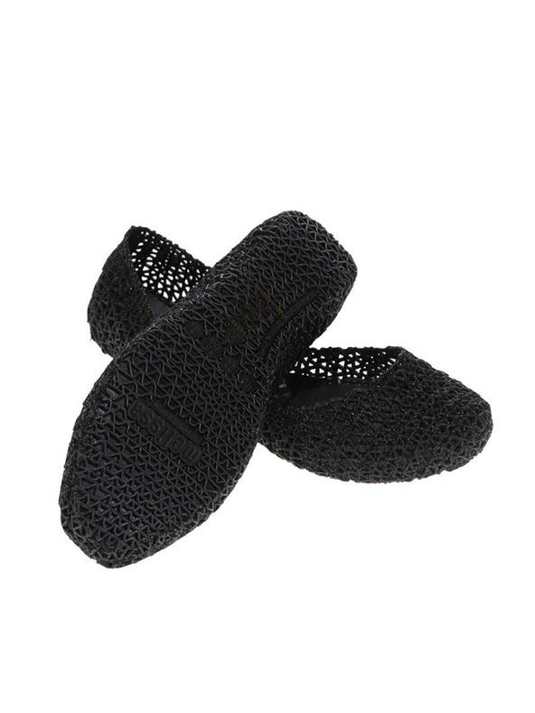 Melissa Černé třpytivé baleríny Melissa Campana Papel