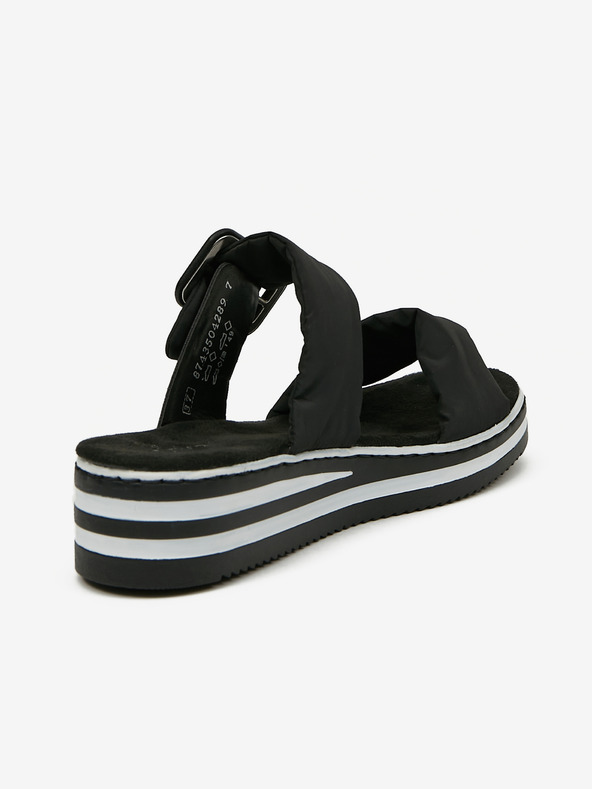 Rieker Černé dámské pantofle na klínku Rieker