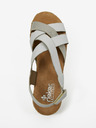 Rieker Stříbrno-bílé dámské sandály Rieker