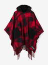 Desigual Černo-červené dámské kostkované pončo Desigual  Checkys Arenal/Zipper