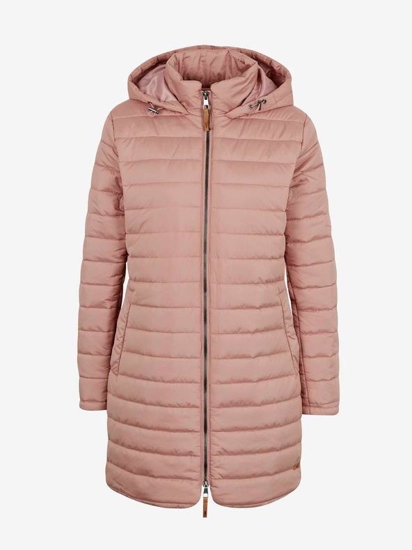 ZOOT.lab Starorůžová dámská prošívaná prodloužená zimní bunda s kapucí ZOOT.lab Molly