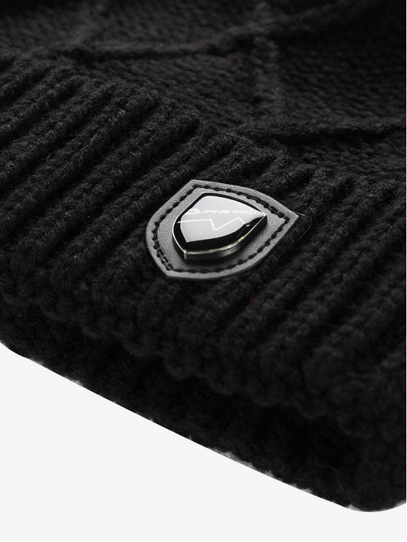 ALPINE PRO Hřejivá čepice s bambulí ALPINE PRO GODERE black