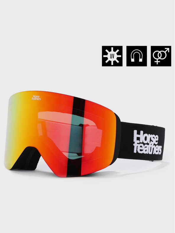 Horsefeathers Snowboardové brýle Colt - black/mirror red HORSEFEATHERS