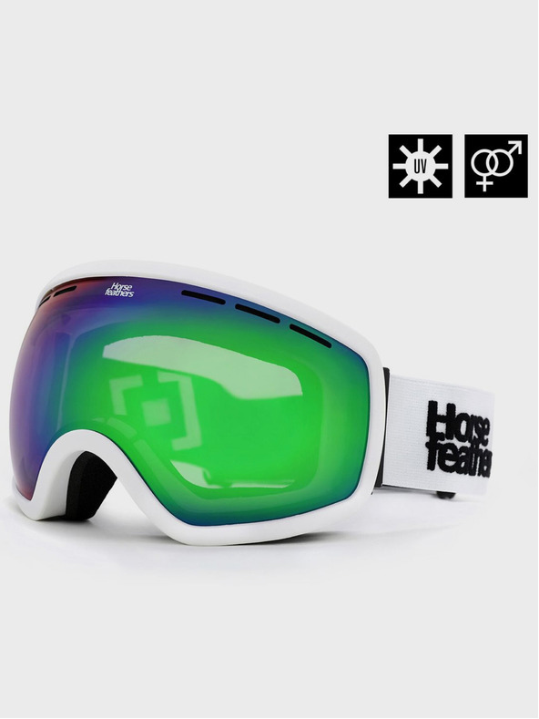 Horsefeathers Snowboardové brýle Knox - white/mirror green HORSEFEATHERS