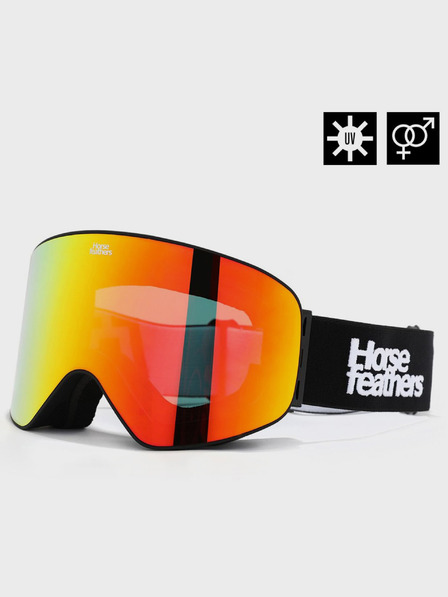 Horsefeathers Snowboardové brýle Edmond - black/mirror red HORSEFEATHERS
