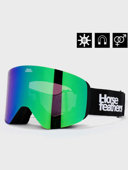 Horsefeathers Snowboardové brýle Colt - black/mirror green HORSEFEATHERS
