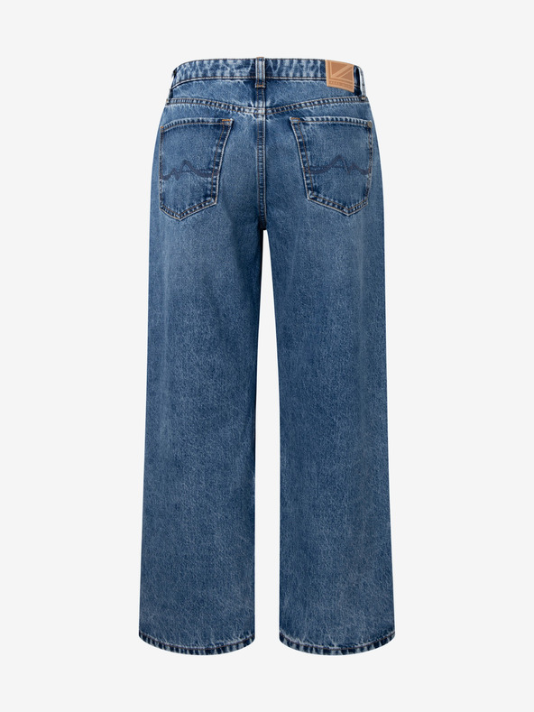 Pepe Jeans Modré dámské zkrácené široké džíny Pepe Jeans Ani