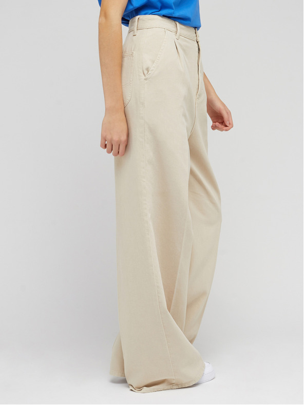 Lee Béžové dámské široké džíny Lee