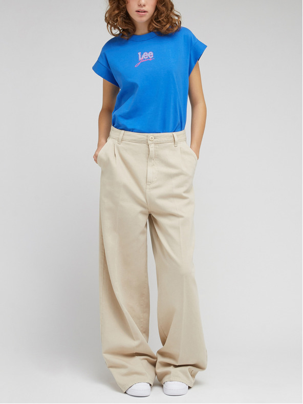 Lee Béžové dámské široké džíny Lee