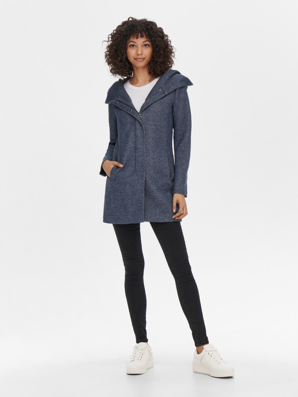 ONLY Tmavě modrý dámský lehký žíhaný kabát ONLY Sedona