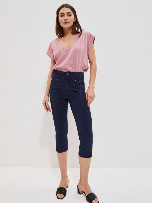 Moodo Tmavě modré dámské kalhoty Moodo