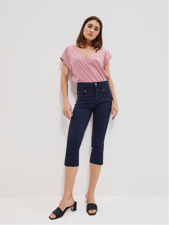 Moodo Tmavě modré dámské kalhoty Moodo