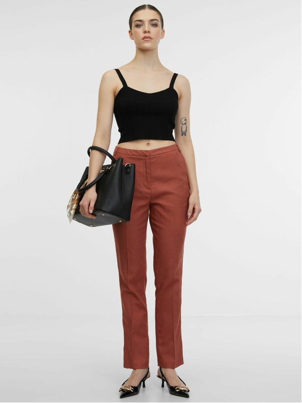 Orsay Hnědé dámské kalhoty ORSAY