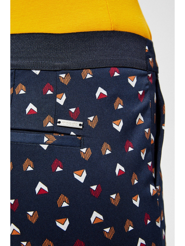 Moodo Tmavě modré dámské vzorované kalhoty Moodo