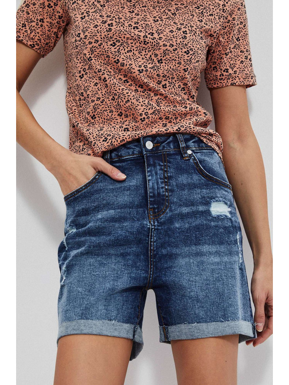 Moodo Modré dámské džínové kraťasy Moodo