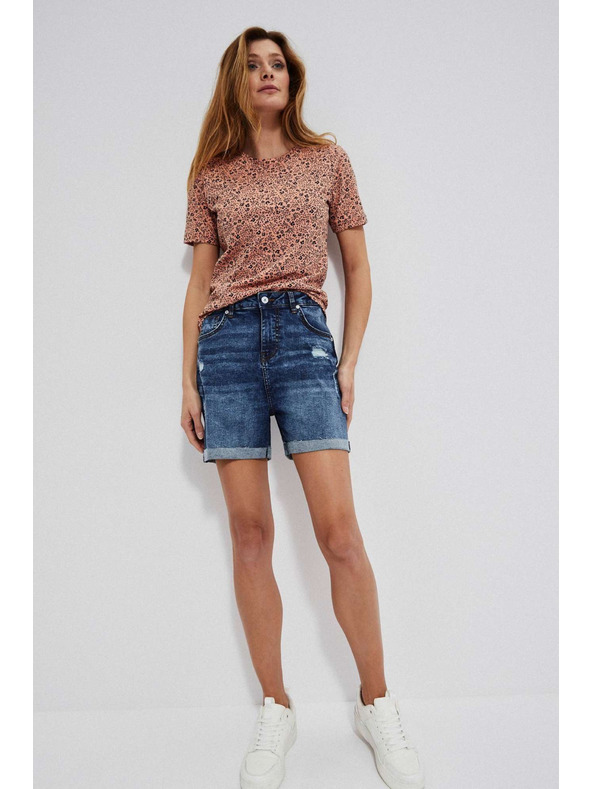 Moodo Modré dámské džínové kraťasy Moodo