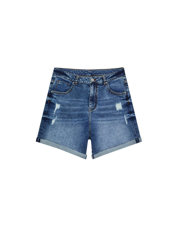 Moodo Modré dámské džínové kraťasy Moodo