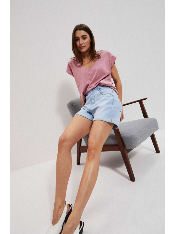 Moodo Světle modré dámské džínové kraťasy Moodo