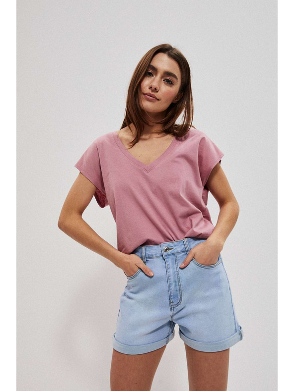 Moodo Světle modré dámské džínové kraťasy Moodo