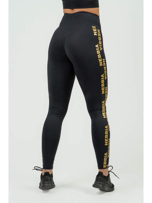 Nebbia NEBBIA Dámské legíny s vysokým pasem INTENSE Iconic 834 Gold Nebbia