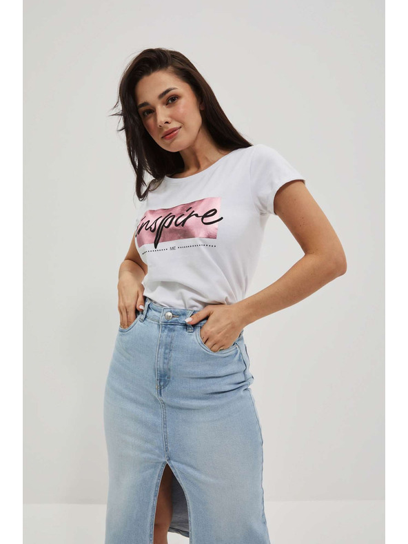 Moodo Dámské tričko L-TS-4019 WHITE Moodo