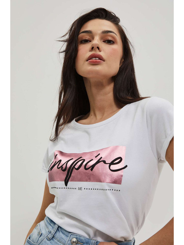 Moodo Dámské tričko L-TS-4019 WHITE Moodo