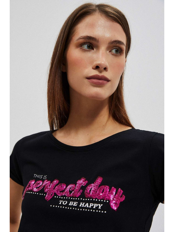 Moodo Dámské tričko L-TS-4020 BLACK Moodo