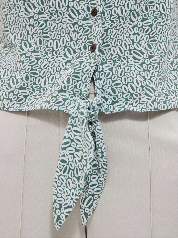 Moodo Bílo-zelená dámská vzorovaná košile Moodo