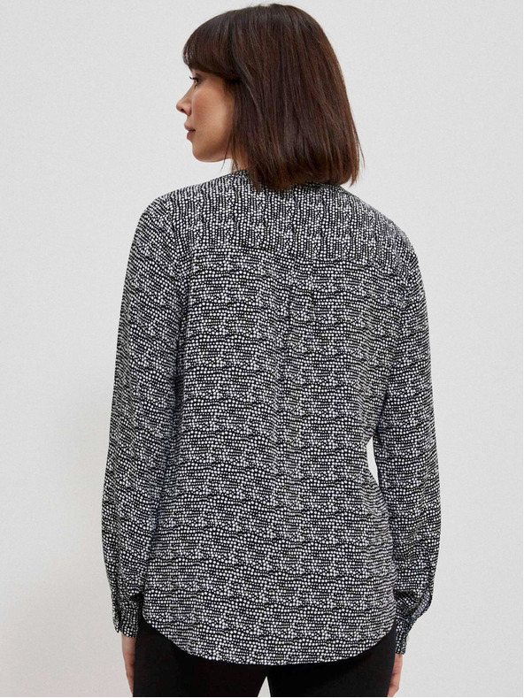 Moodo Bílo-černá dámská vzorovaná halenka Moodo