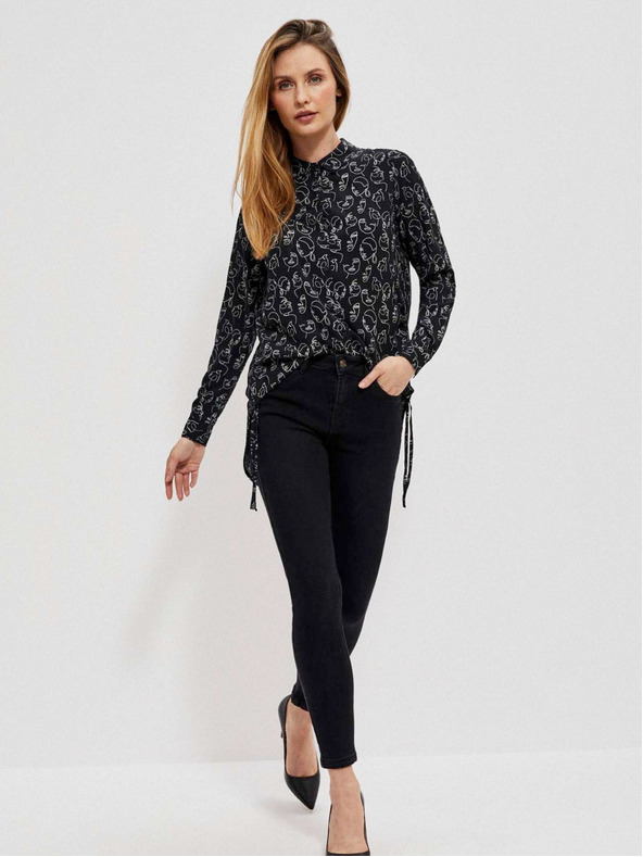 Moodo Černá dámská vzorovaná košile Moodo