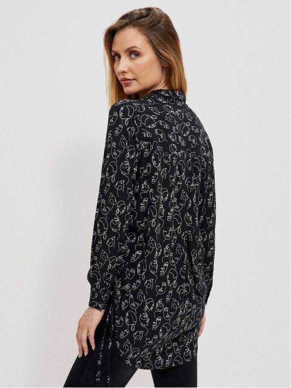 Moodo Černá dámská vzorovaná košile Moodo
