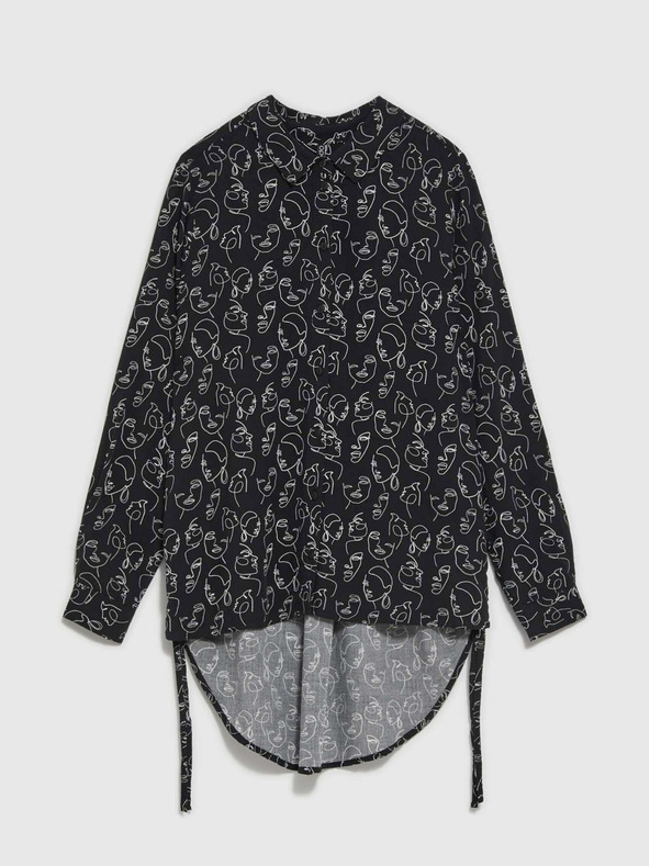 Moodo Černá dámská vzorovaná košile Moodo