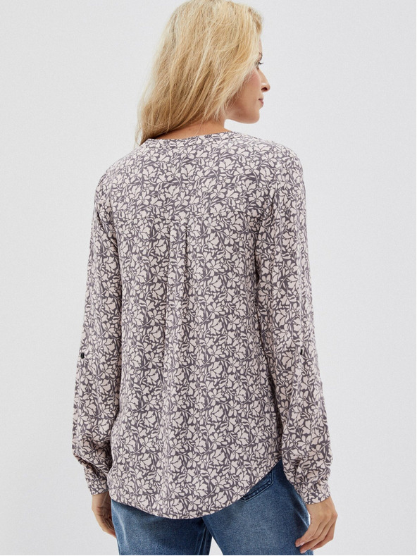 Moodo Bílo-šedá dámská vzorovaná košile Moodo