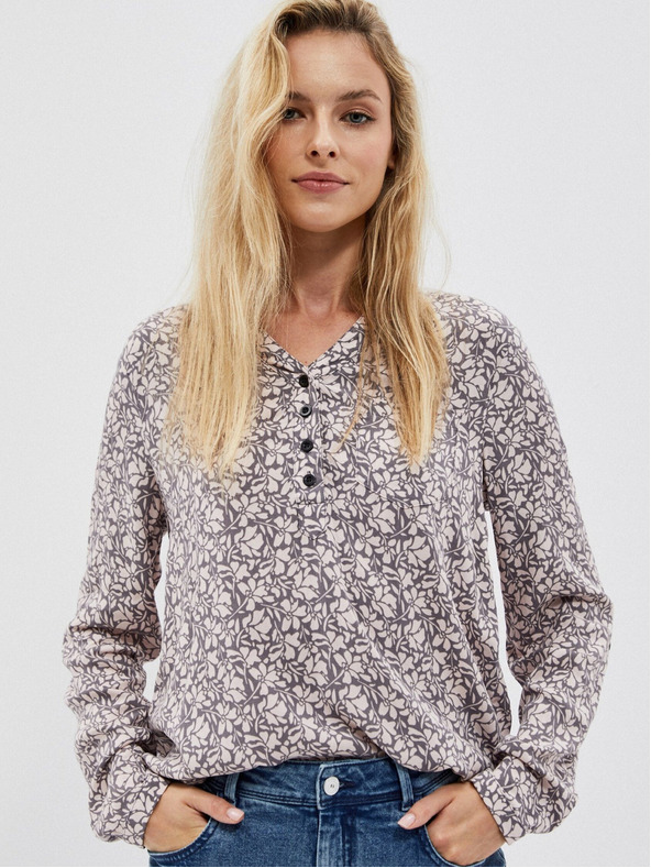Moodo Bílo-šedá dámská vzorovaná košile Moodo
