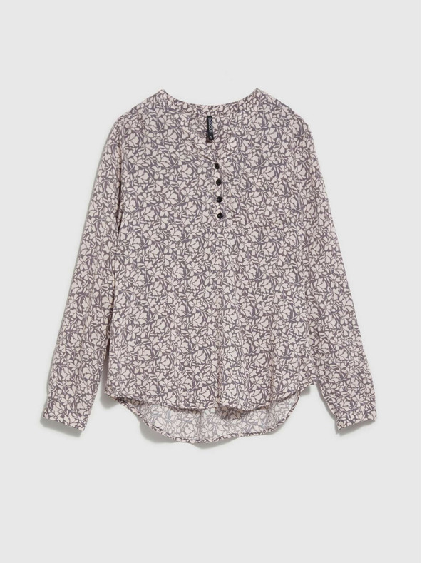 Moodo Bílo-šedá dámská vzorovaná košile Moodo