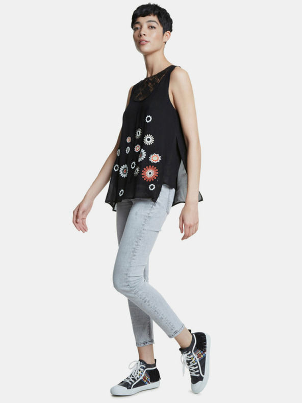 Desigual Černá vzorovaná halenka Desigual -Tebas