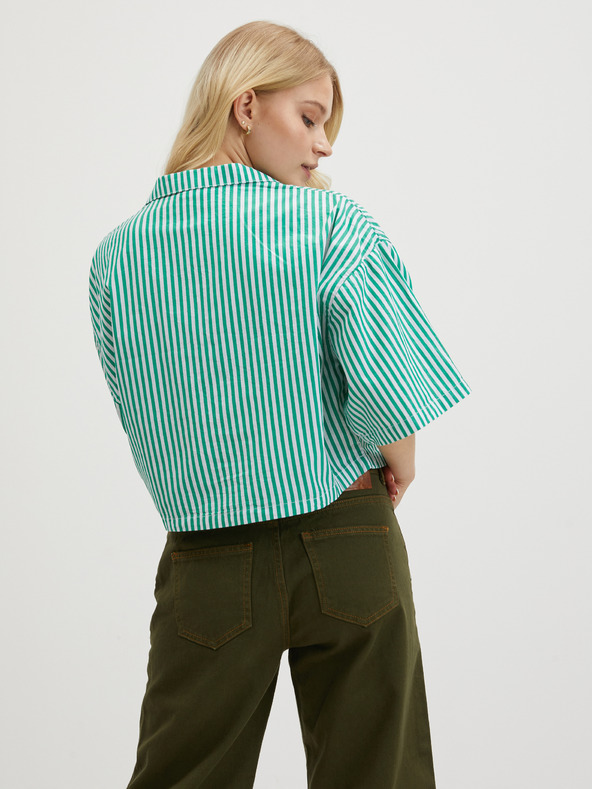 Noisy May Bílo-zelená dámská pruhovaná halenka Noisy May Lisa