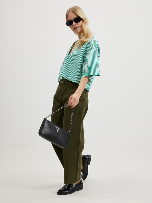 Noisy May Bílo-zelená dámská pruhovaná halenka Noisy May Lisa